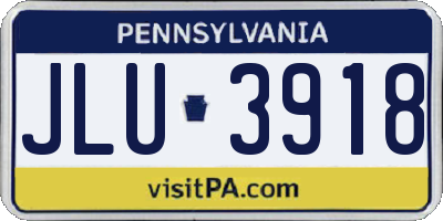 PA license plate JLU3918