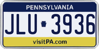 PA license plate JLU3936