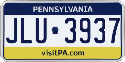 PA license plate JLU3937