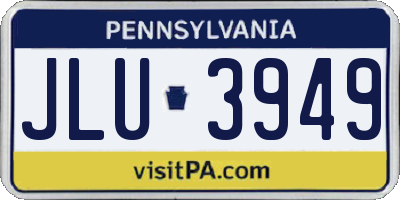 PA license plate JLU3949