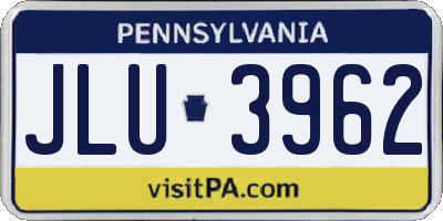 PA license plate JLU3962