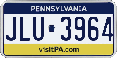 PA license plate JLU3964