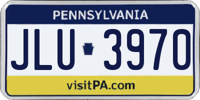 PA license plate JLU3970