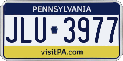 PA license plate JLU3977