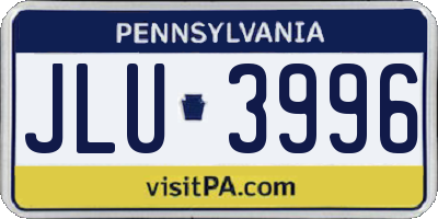 PA license plate JLU3996
