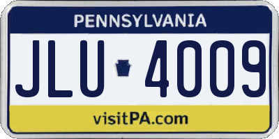 PA license plate JLU4009