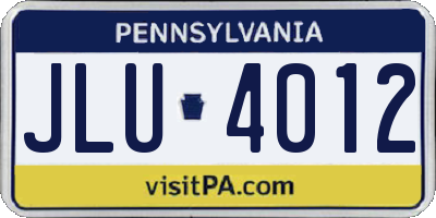 PA license plate JLU4012