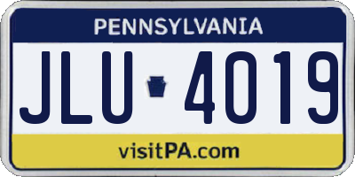 PA license plate JLU4019