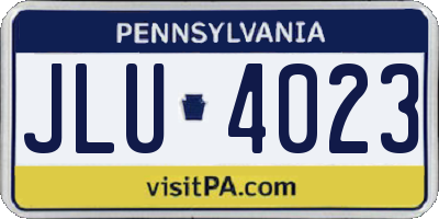 PA license plate JLU4023