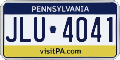 PA license plate JLU4041