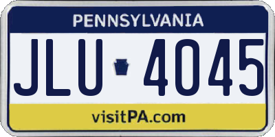 PA license plate JLU4045