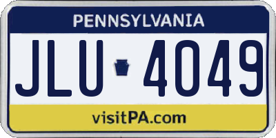 PA license plate JLU4049