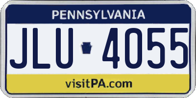 PA license plate JLU4055