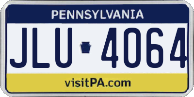 PA license plate JLU4064