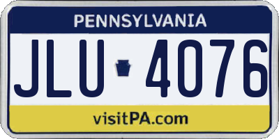 PA license plate JLU4076