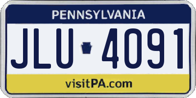 PA license plate JLU4091