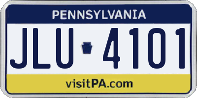 PA license plate JLU4101