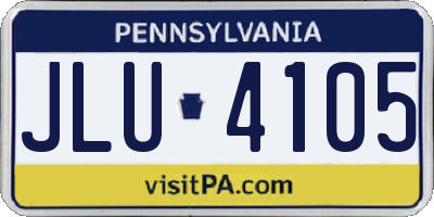 PA license plate JLU4105