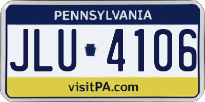 PA license plate JLU4106