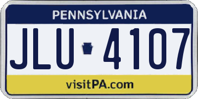 PA license plate JLU4107