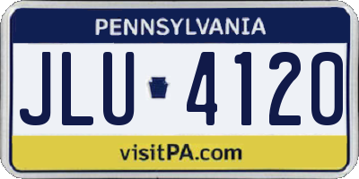 PA license plate JLU4120