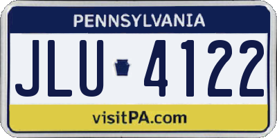 PA license plate JLU4122