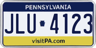 PA license plate JLU4123