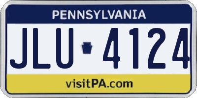 PA license plate JLU4124