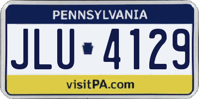 PA license plate JLU4129