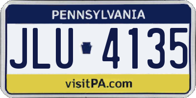 PA license plate JLU4135