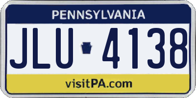 PA license plate JLU4138