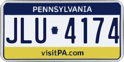 PA license plate JLU4174
