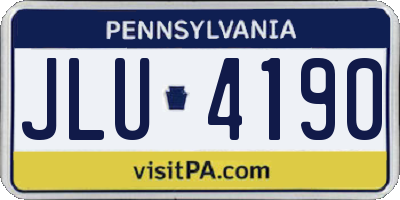 PA license plate JLU4190