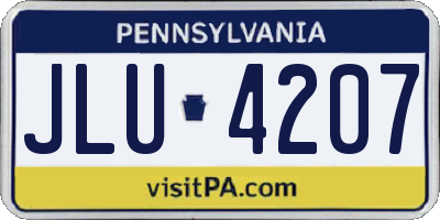 PA license plate JLU4207