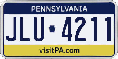 PA license plate JLU4211