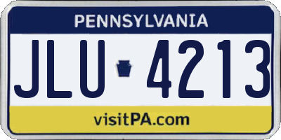 PA license plate JLU4213