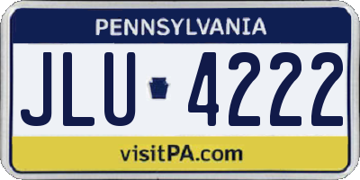 PA license plate JLU4222