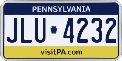 PA license plate JLU4232