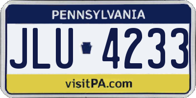 PA license plate JLU4233