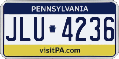 PA license plate JLU4236