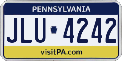 PA license plate JLU4242