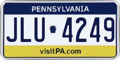 PA license plate JLU4249