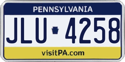 PA license plate JLU4258