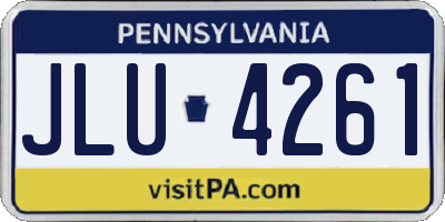 PA license plate JLU4261