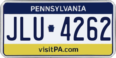 PA license plate JLU4262