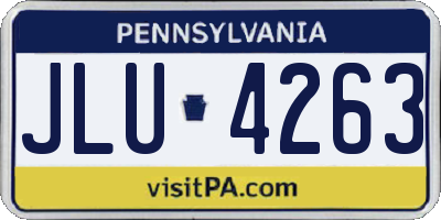 PA license plate JLU4263