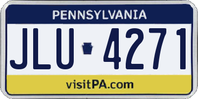 PA license plate JLU4271