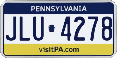 PA license plate JLU4278