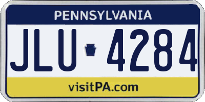 PA license plate JLU4284