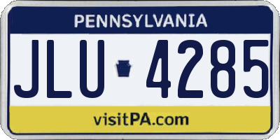 PA license plate JLU4285